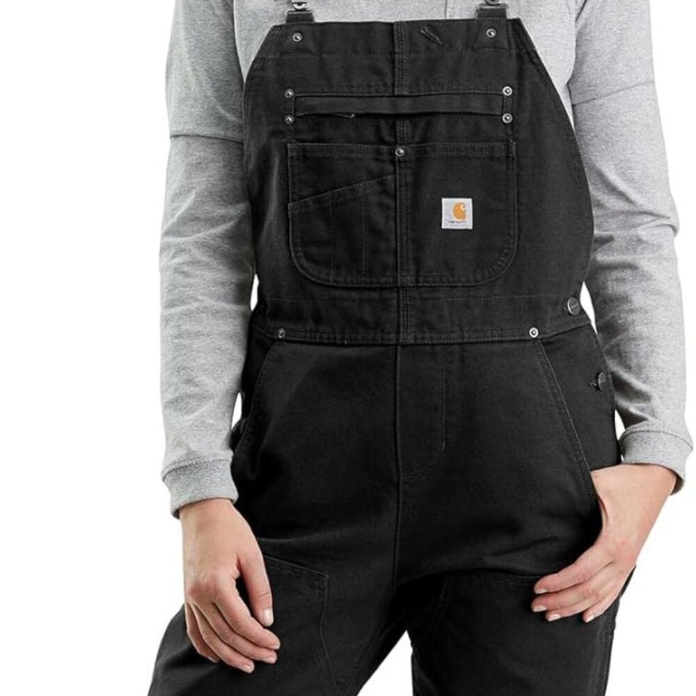 Women's CARHARTT Quilt Lined Washed Duck Bib Overalls 0R4031-W XL-Short